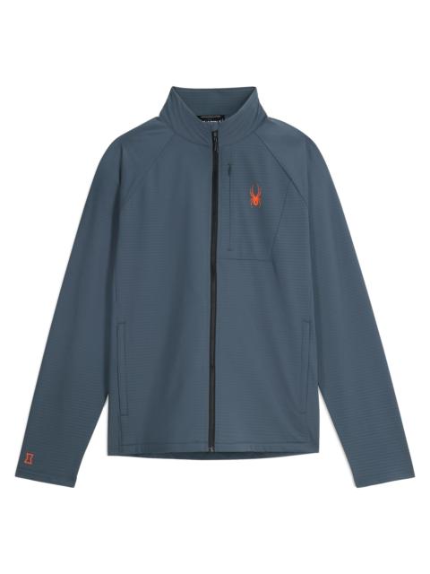 Mens Gridweb Full Zip Jacket - Slate Blue