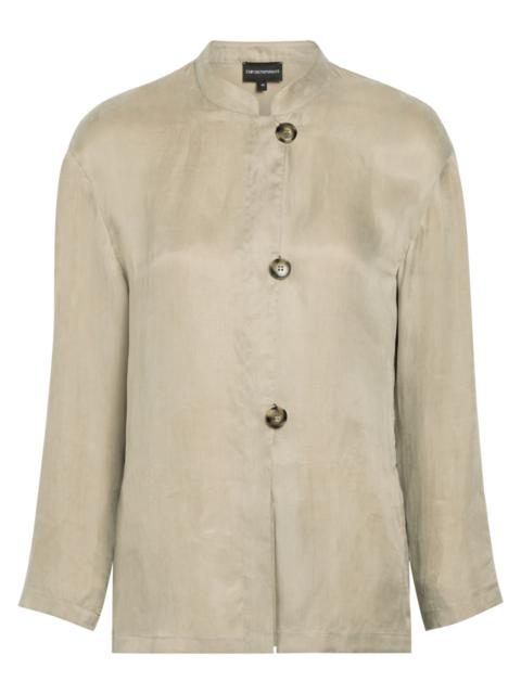 Emporio Armani Stand-collar Lyocell Shirt