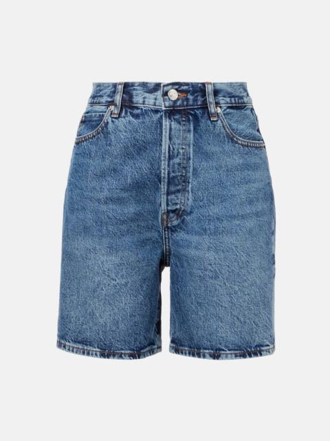 High-rise denim shorts