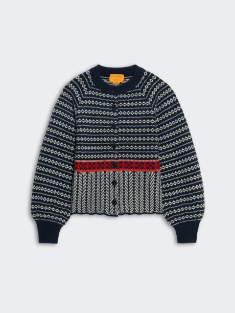 Fair Isle Sculpted  Cardigan
