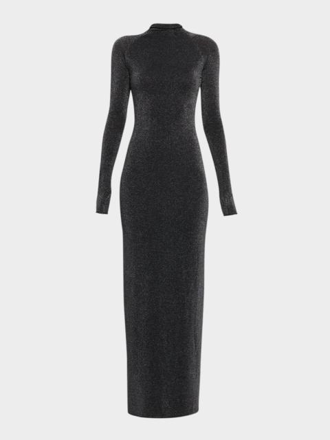 Chiano Long-Sleeve Sparkly Knit Dress