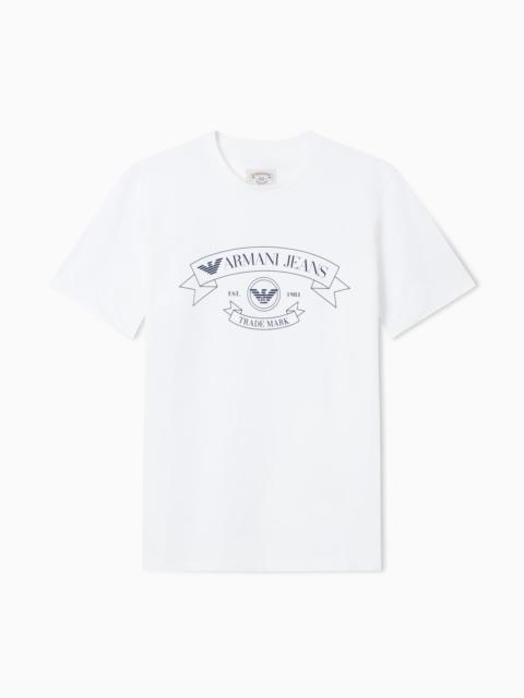 ARMANI JEANS JERSEY T-SHIRT WITH PRINT