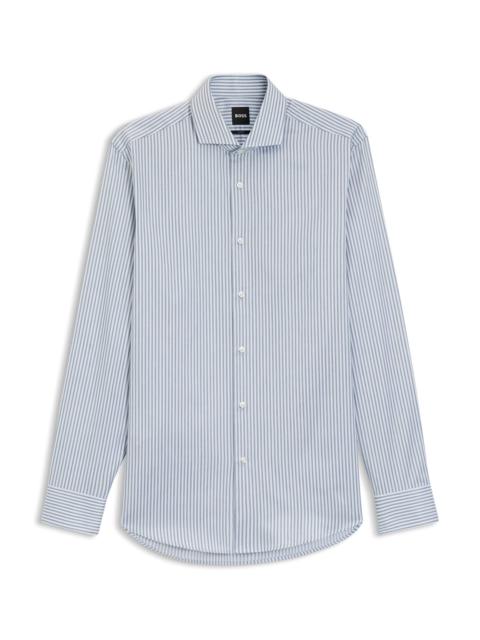 SLIM-FIT SHIRT IN ITALIAN-MADE STRIPED COTTON TWILL