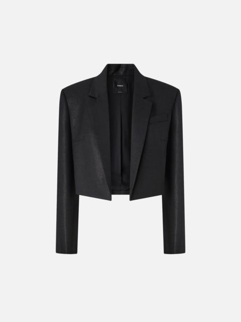 SHINY-EFFECT PINSTRIPED SPENCER JACKET