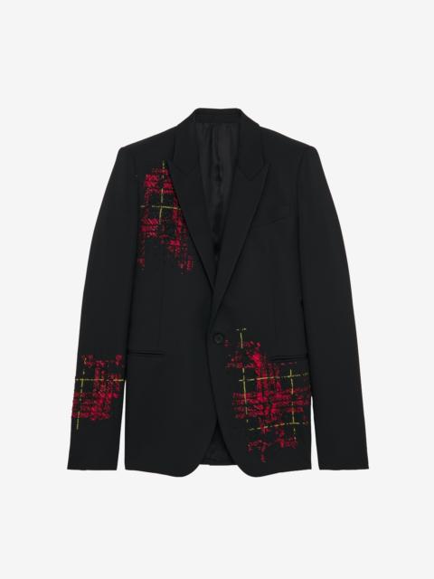 Tartan Embroidery Single-breasted Jacket