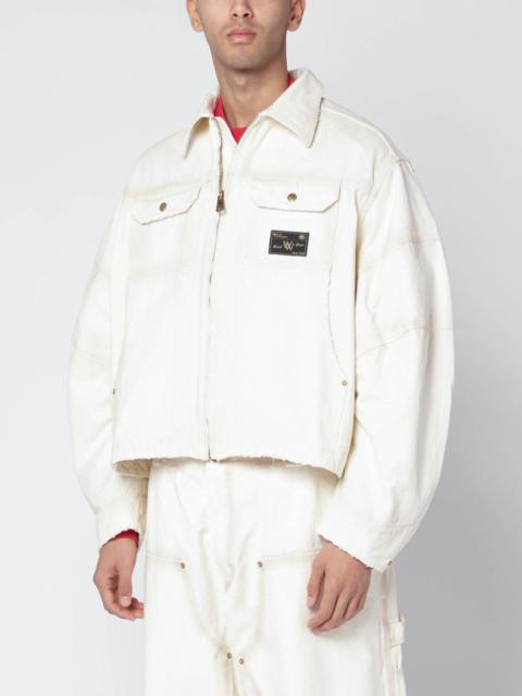 Stockton white washed-effect zip jacket