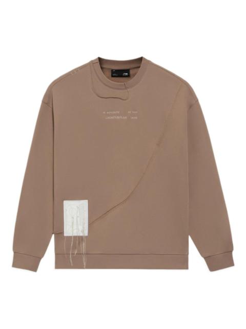 Li-Ning CF Sports Living Series Alphabet Embroidered Loose Round Neck Pullover 'Brown' AWDS595-3
