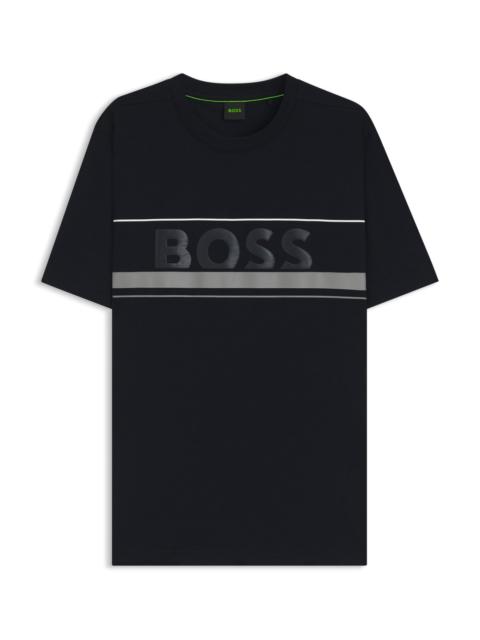 COTTON-JERSEY T-SHIRT WITH STRIPES AND LOGO