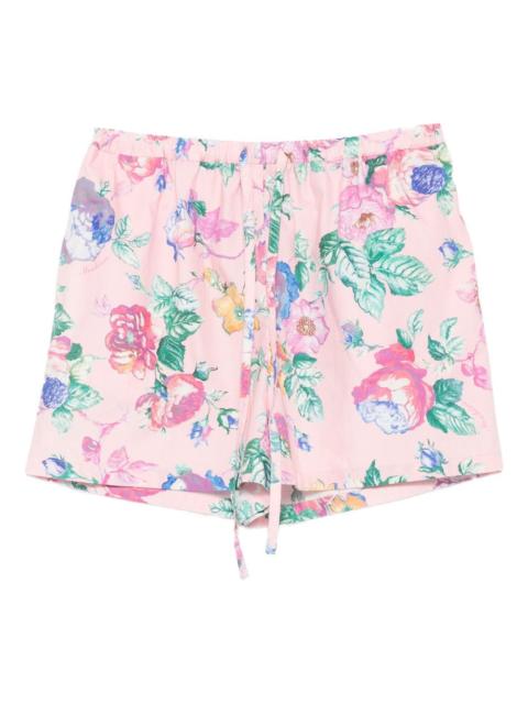 floral drawstring shorts