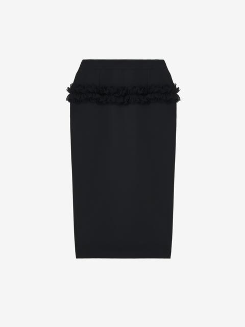 Slashed Buttoned Pencil Skirt