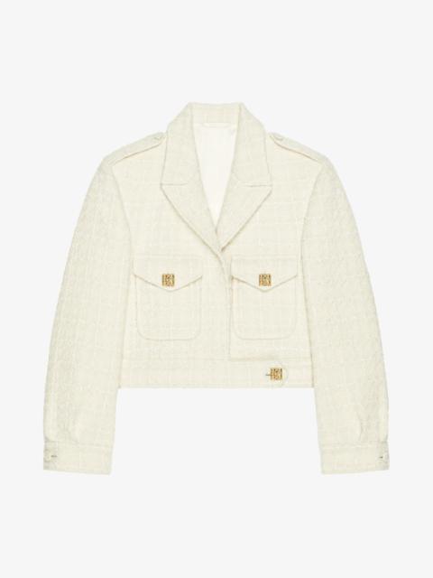 CROPPED JACKET IN TWEED WITH 4G DETAIL