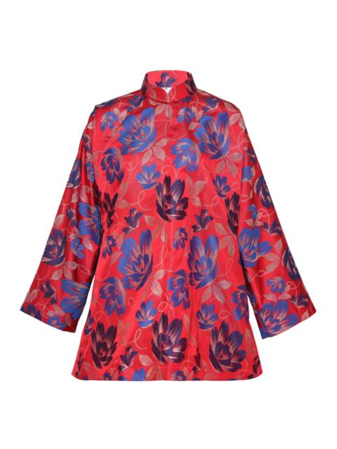 Polyester Jacquard Flower Pattern Jacket