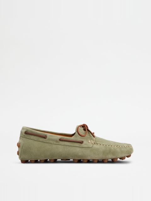 BOAT GOMMINO BUBBLE LOAFERS IN SUEDE - GREEN
