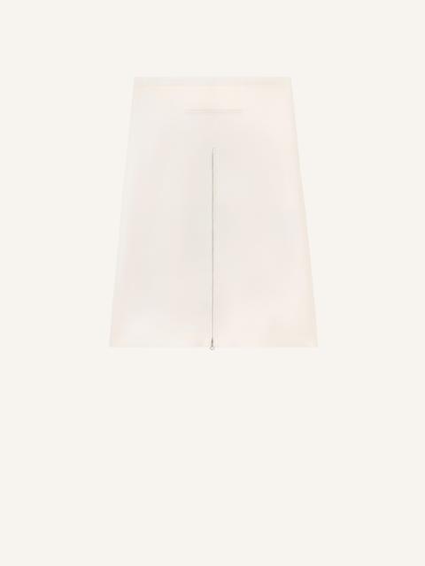 TAILORED ZIPPED TWILL MIDI SKIRT