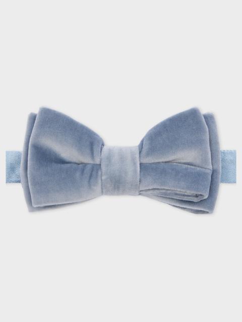 Dusky Blue Velvet Bow Tie