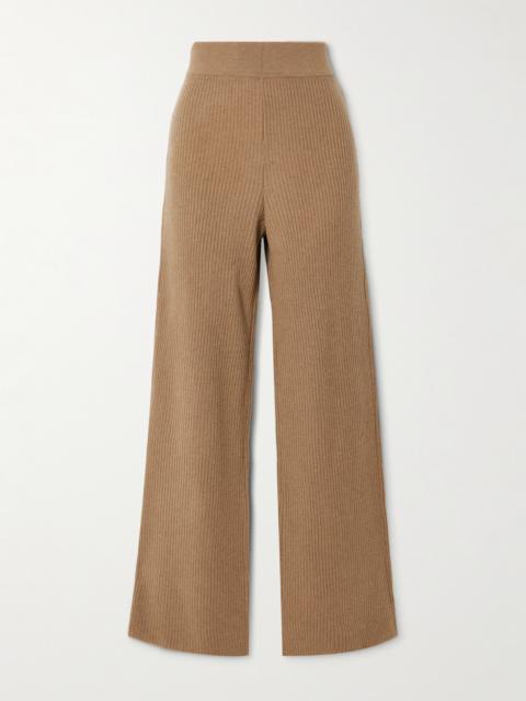 Banvir Ribbed Organic Cashmere Wide-leg Pants