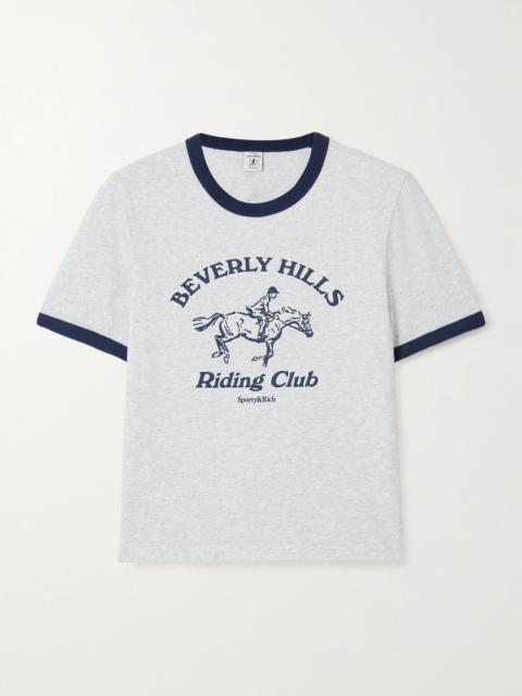 Riding Club Two-tone Printed Cotton-jersey T-shirt