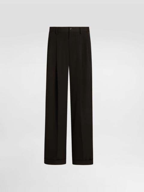 Wool gabardine trousers
