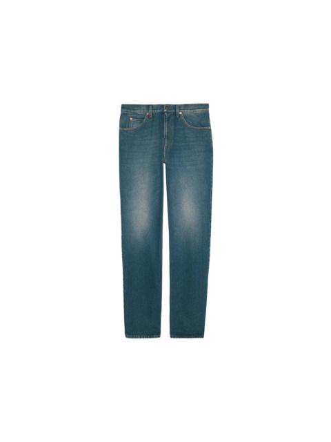 Gucci Washed Regular fit Jeans Stonewashed Blue Marbled Denim
