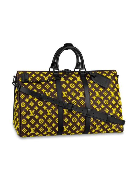 Louis Vuitton Keepall Triangle Bandouliere Monogram Tuffetage 50 Yellow