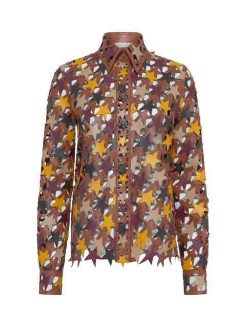Aluma Patchwork Stars Shirt in Mutli Nappa Leather