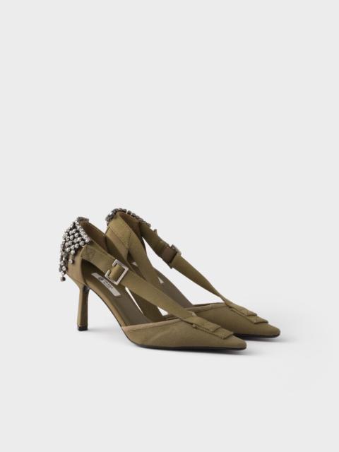 Canvas pumps with crystals