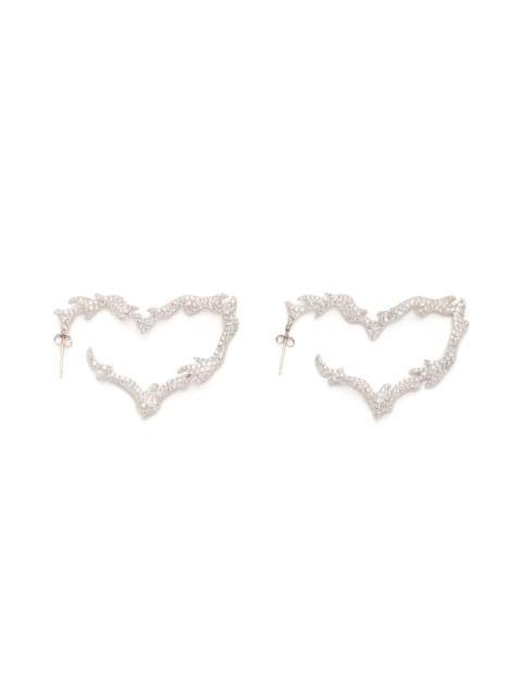 CRYSTAL CLEAR FLAME HEART EARRINGS