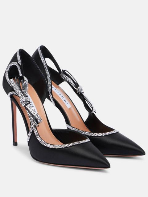 Soave Crystal 105 embellished satin pumps