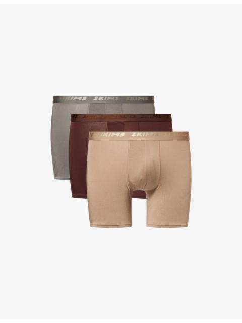 Branded-waistband 5in pack of three stretch-modal boxer briefs