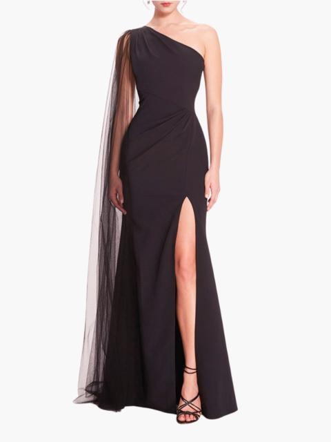 ONE SHOULDER CAPE GOWN