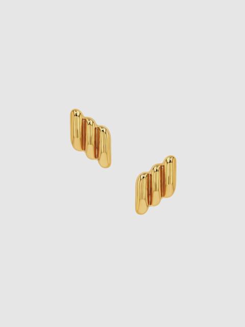Diagonal Ribbed Earrings - Gold