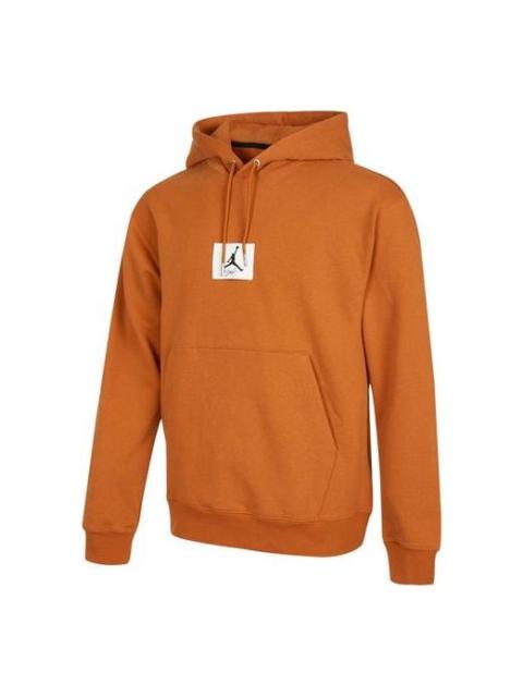 Men's Air Jordan SS22 Logo Pattern Printing Long Sleeves Brown Yellow DA9817-241