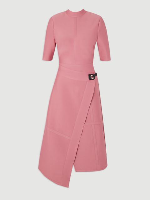 Petite Figure Form Bandage Asymmetric Knit Midi Dress