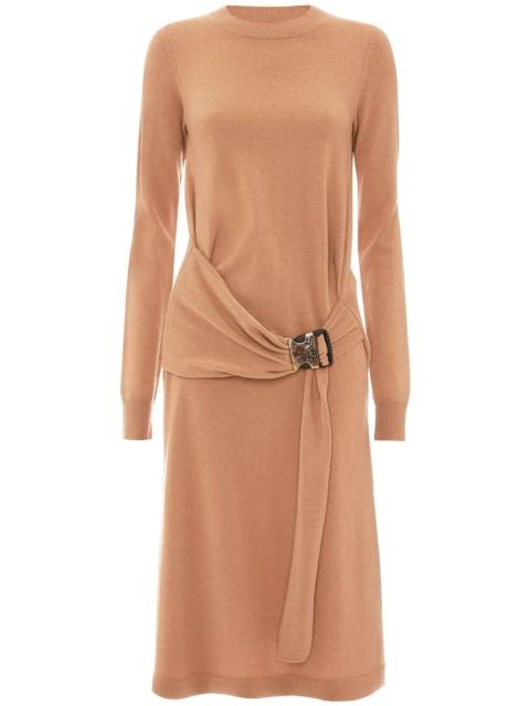 buckled-waist knit dress