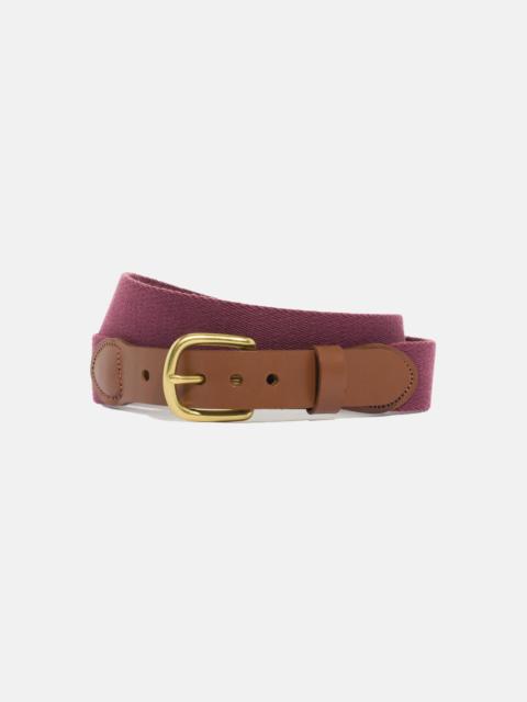MADE-IN-USA SOLID MAROON SMOOTH BELGIAN WOOL SURCINGLE BELT