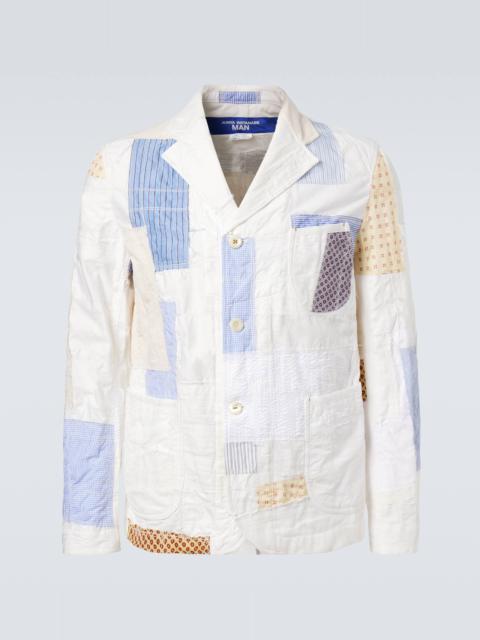 Patchwork cotton and linen-blend blazer