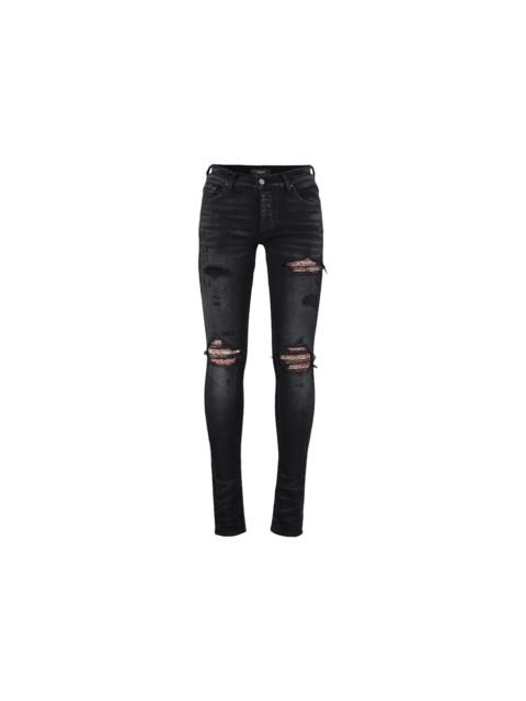 AMIRI MX1 Bandana Destroyed Skinny Fit Jeans Black/Brown
