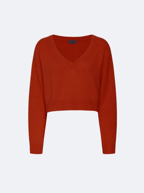 Cashmere Cropped V Neck Sweater
