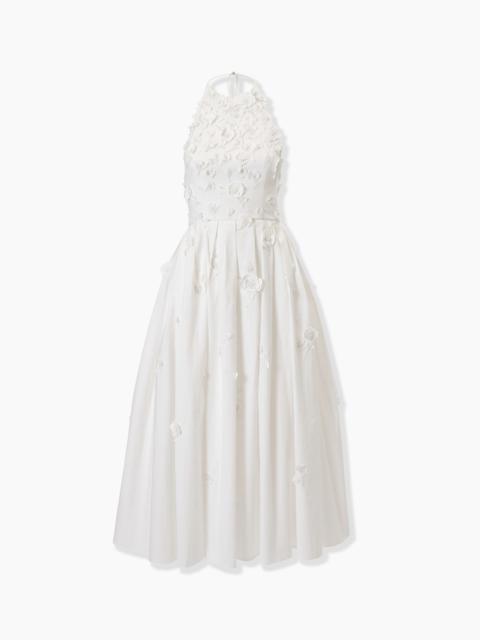 Embroidered Halter Neck Midi Dress