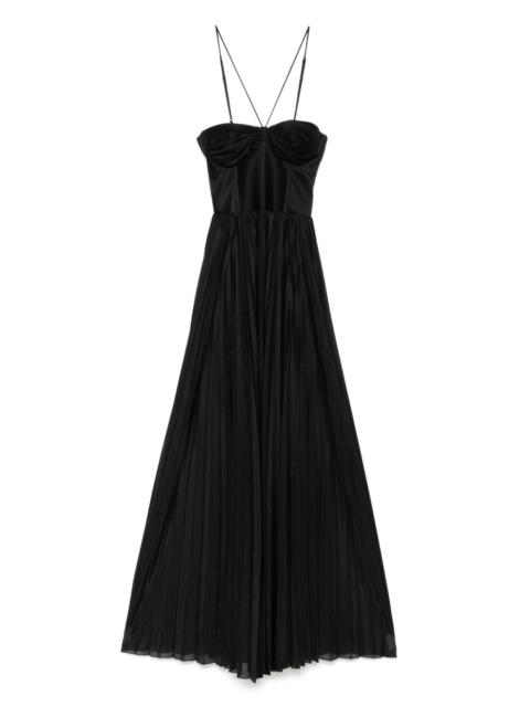 bustier pleated maxi dress