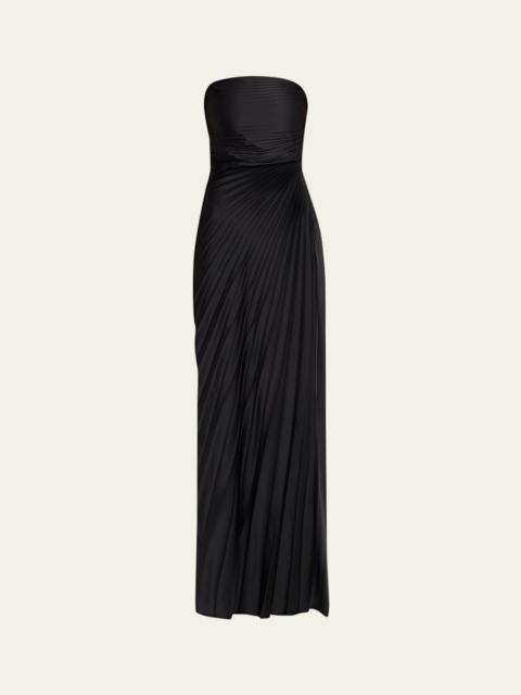 Bianca Pleated Strapless Gown