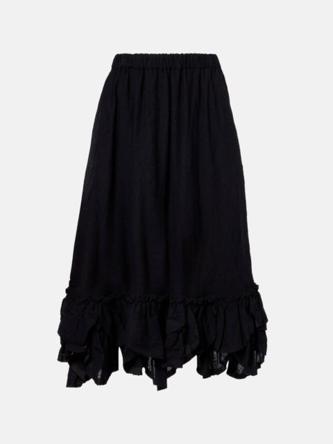 Wool-blend midi skirt