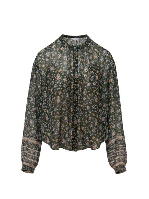 LOLLIE FLORAL BUTTON-DOWN BLOUSE