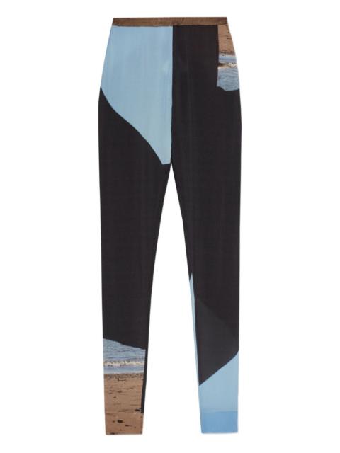 colourblock printed trousers