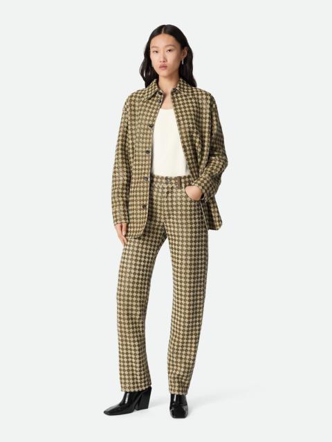 Intrecciato Leather And Suede Pants