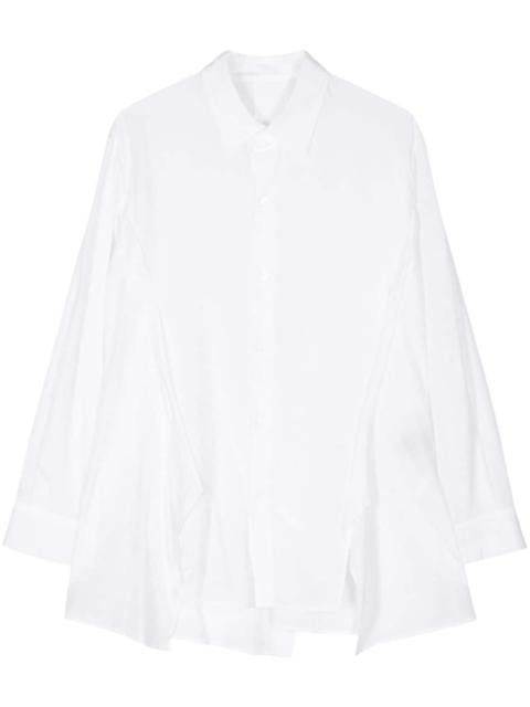 draped long-sleeve shirt