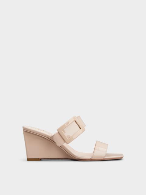 Belle Vivier Wedge Mules in patent leather