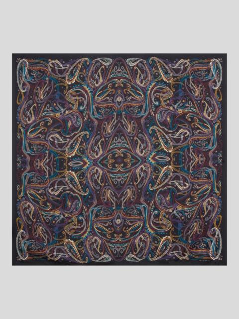 SILK SCARF WITH PAISLEY FOLIAGE MOTIF