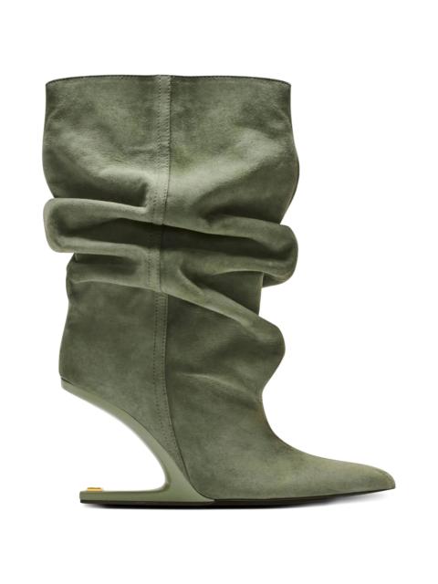 Balmain No Wedge Suede Ankle Boots