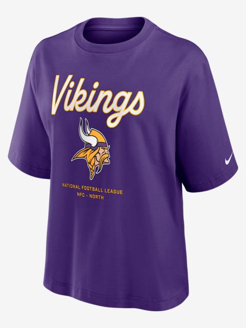 Minnesota Vikings Essential Script Boxy Women's Nike NFL T-Shirt